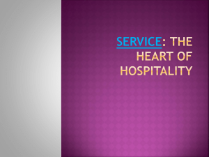 Service: the Heart of hospitality