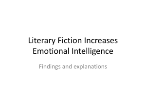 Literary Fiction Increases Emotional Intelligence