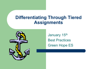What is a tiered assignment? - Green Hope Elementary AIG and