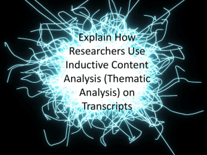 Explain How Researchers Use Inductive Content Analysis (Thematic