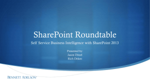 Self Service Business Intelligence with SharePoint 2013
