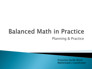 Balanced Math in Practice - mnpsnc