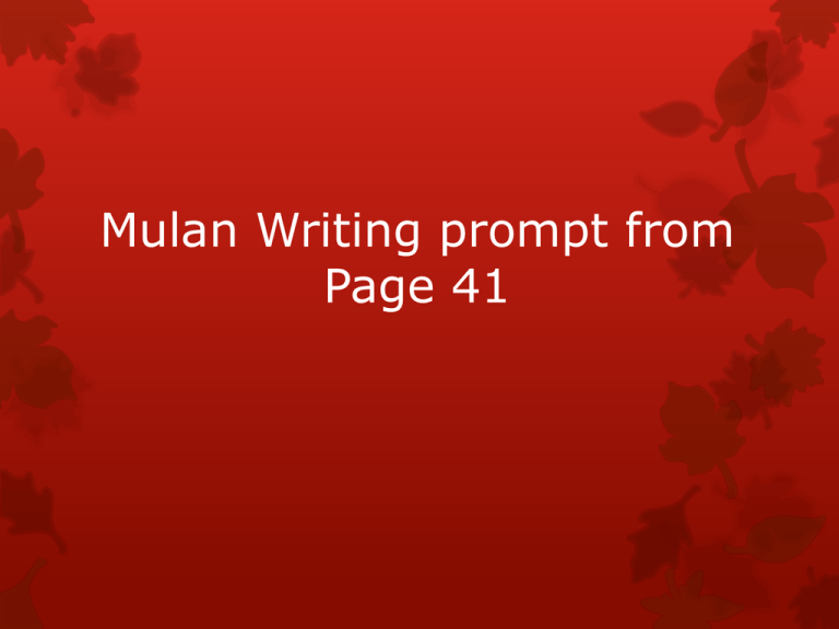 thesis statement of mulan