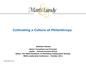 Cultivating a Culture of Philanthropy