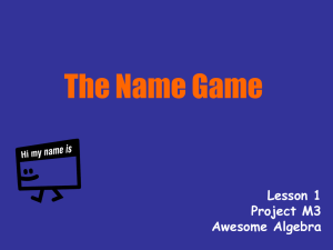 Project M3-- Lesson 1 The Name Game