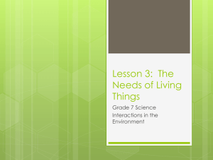 Lesson 3: The Needs of Living Things