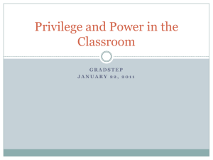 Privilege and Power in the Classroom
