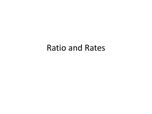 Ratio and Rates - Verona School District