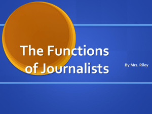 The Functions of Journalists