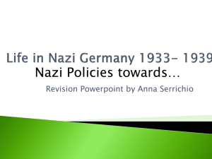 Life in Nazi Germany 1933 - 1939