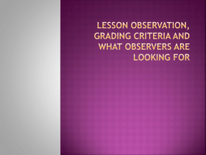 Lesson observation, grading criteria and what observers are looking