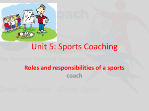 Unit 5: Sports Coaching