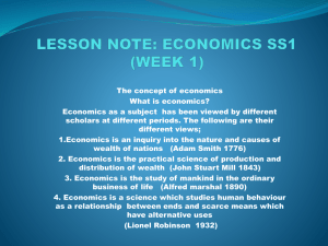 Economics lesson note