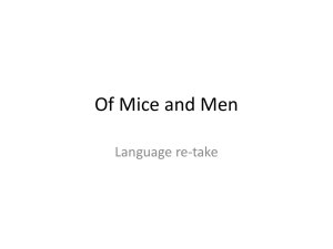 Of Mice and Men Language 1 - St Cuthbert Mayne GCSE English