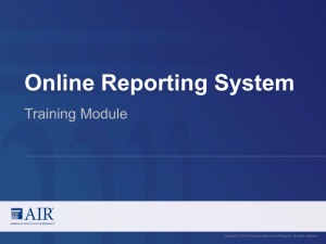 Online Reporting System