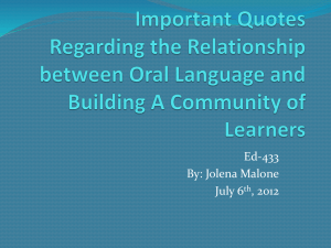Important Quotes Regarding the Relationship between Oral