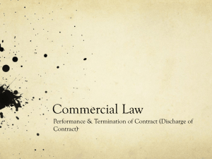 Commercial law Discharge of Contract