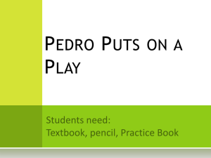 Pedro Puts on a Play - HowardOIS4teacher