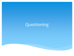 Questioning powerpoint INSET 1