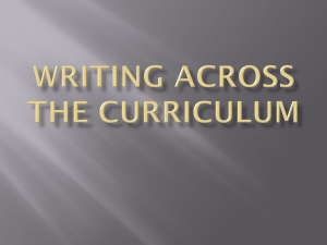 How Do We Write? - Writing Across the Curriculum