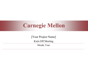 Project Kickoff Sample - Carnegie Mellon University