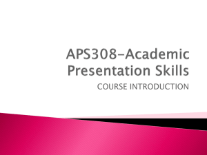 APS308-Academic Presentation Skills