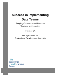 The Data Team Process - Dr. Lissa Pijanowski