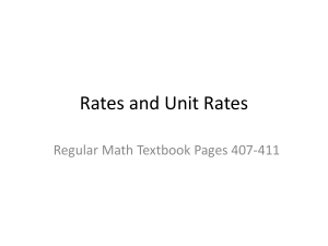 Rates and Unit Rates