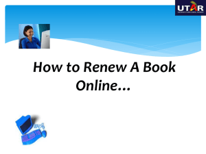 How to Renew A Book Online…
