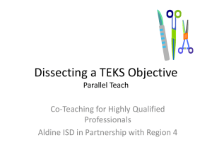 Dissecting a TEKS Objective