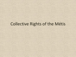Collective Rights of the Métis