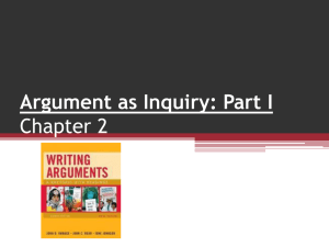 Ch 2 Argument as Inquiry