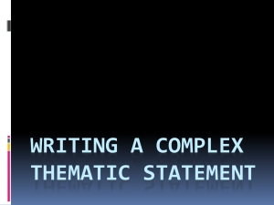 Writing a Complex Thematic Statement