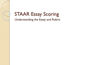 STAAR Essay Scoring Presentation
