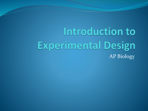 Introduction to Experimental Design-2011