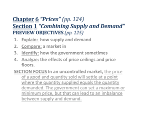 Chapter 6 *Prices* (pp. 124) Section 1 *Combining Supply and