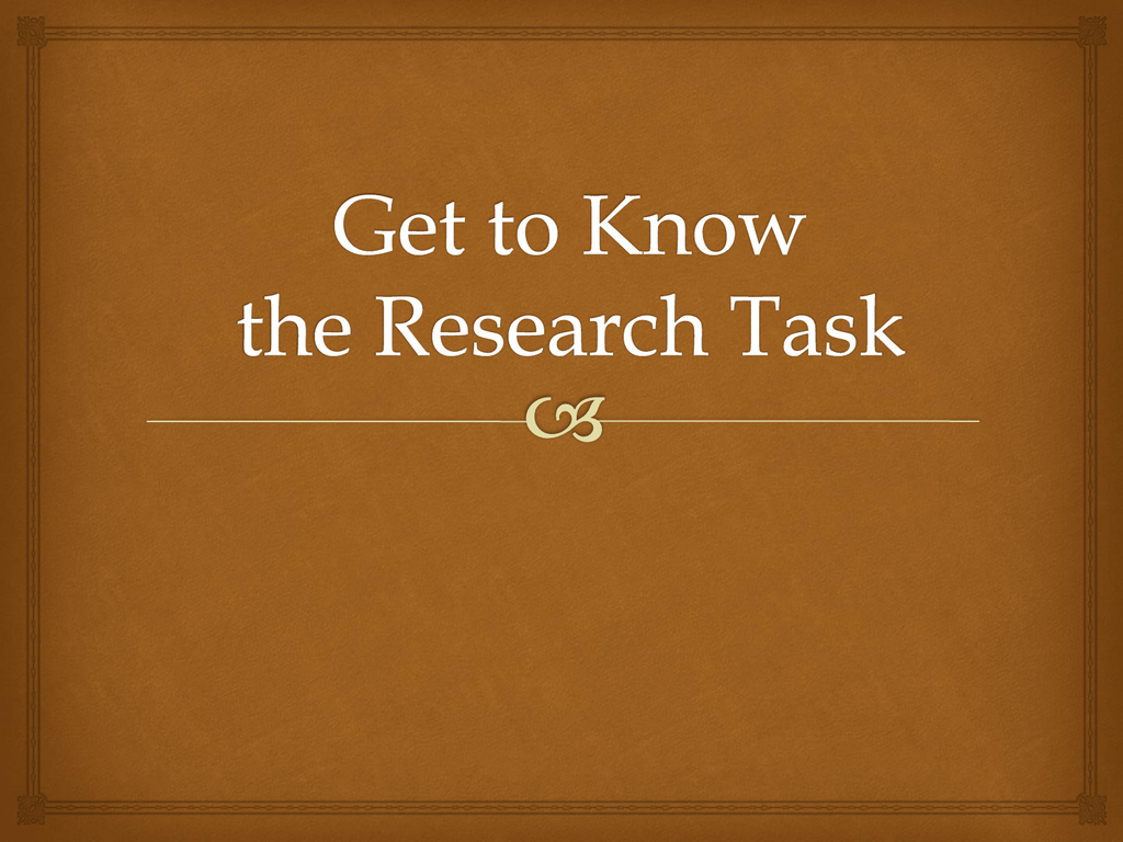 research task meaning