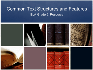 Common Text Structures and Features