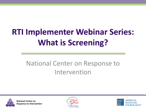 PowerPoint Slides - National Center on Response to Intervention
