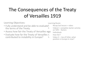 The Consequences of the Treaty of Versailles