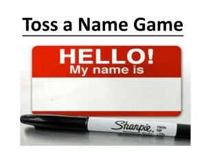 Toss a Name Game