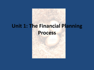 Unit 1: The Financial Planning Process