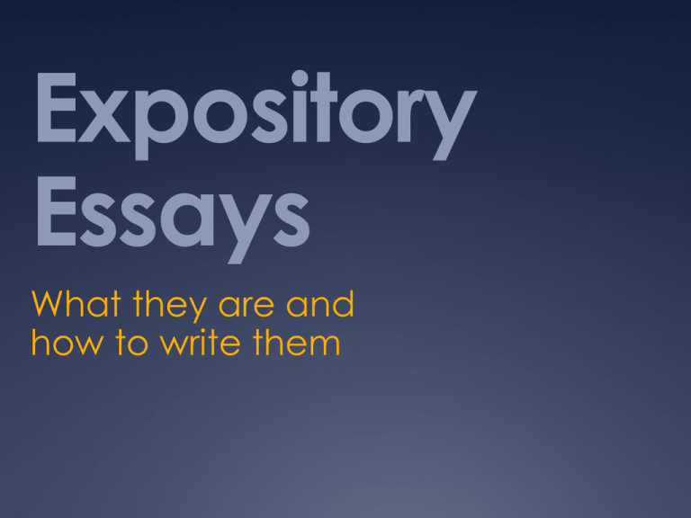 expository essay jss1