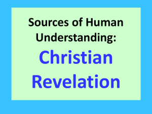 Revelation As a source of Human Understanding lesson