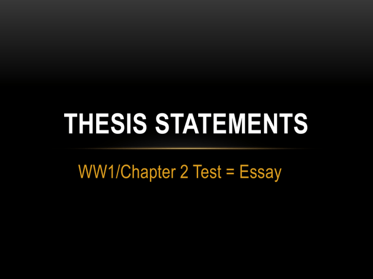 thesis statement of wars