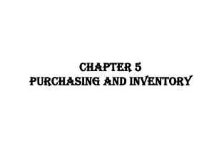Chapter 5 Purchasing and Inventory