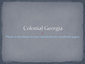 Colonial Georgia - Thomas County Schools