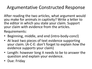 Argumentative Constructed Response Zoos 8th Grade