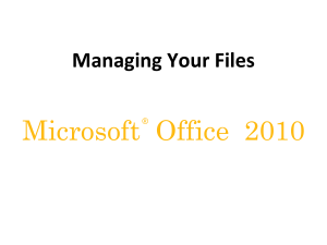 Managing Your Files