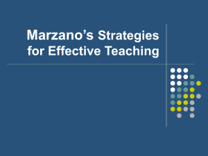 Marzano`s Nine Strategies for Effective Teaching